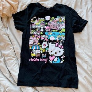 Sanrio Hello Kitty Black Graphic Women’s T-Shirt Small 100% Cotton